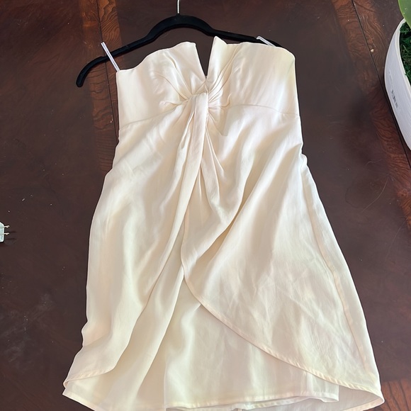 Gorgeous Zimmermann Silk Strapless Cream Mini Dress 1 S - Picture 2 of 4